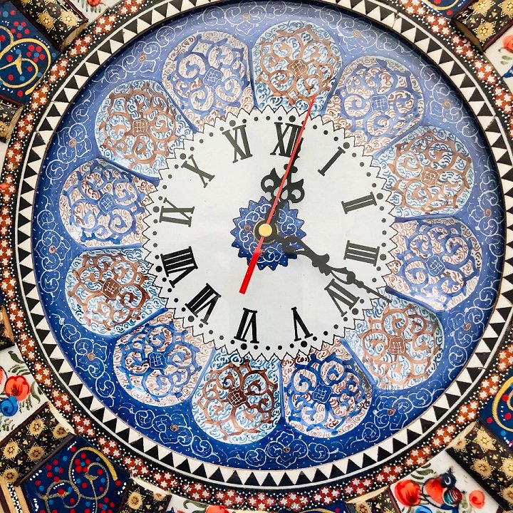 Khatam clock Flower and chicken model code A8999 , Khatam clock, Inlaid, Khatam clock model, Khatam