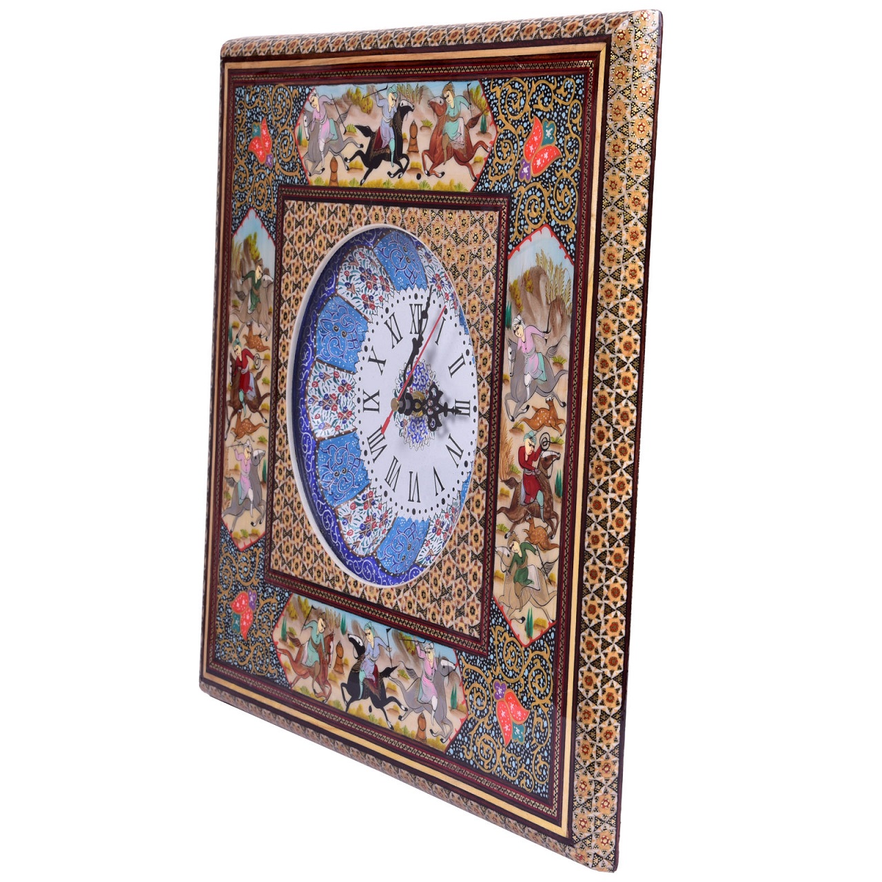 Khatam clock Hunting design code sh-3838 , Khatam clock, Inlaid, Khatam clock model, Khatam