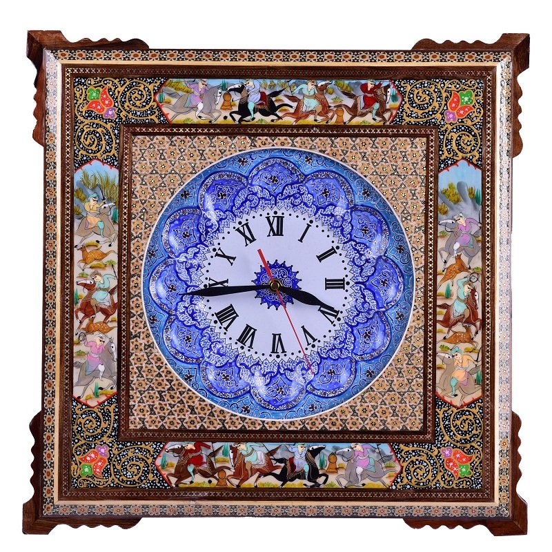 Khatam clock Shekar and Chogan design code 4444 , Khatam clock, Inlaid, Khatam clock model, Khatam