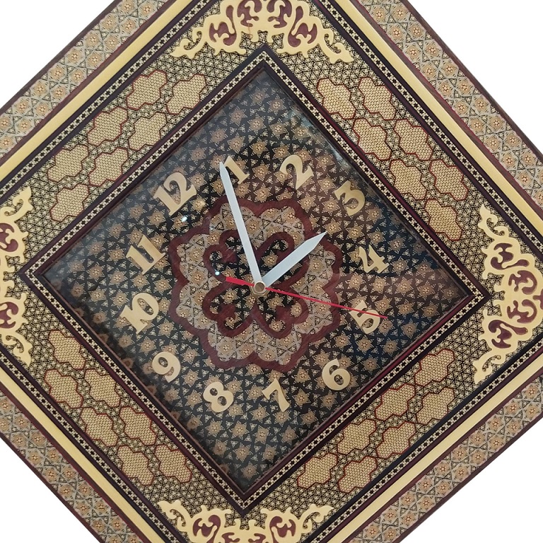 Khatam clock Zarnegar model code 40 , Khatam clock, Inlaid, Khatam clock model, Khatam