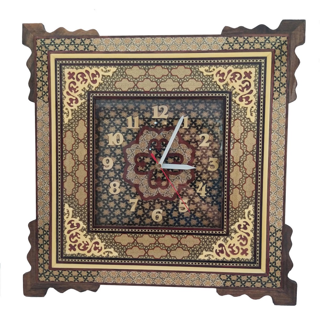 Khatam clock Zarnegar model code 40 , Khatam clock, Inlaid, Khatam clock model, Khatam