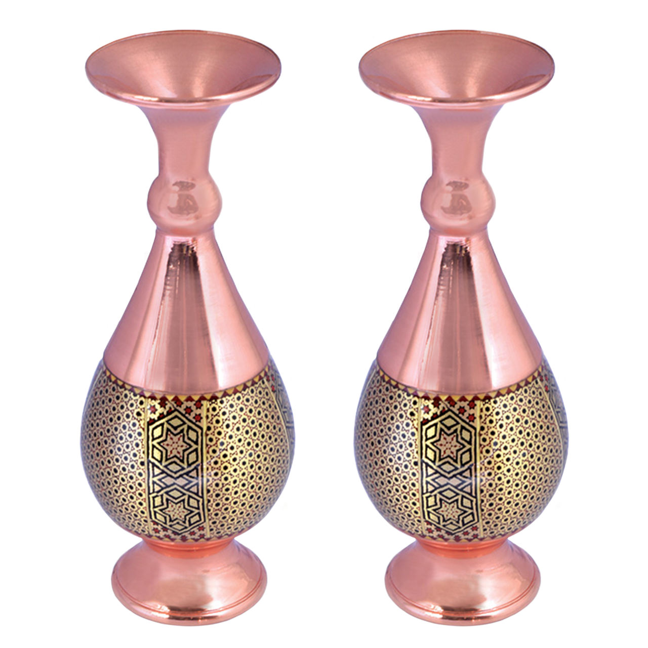 Khatam pot copper code 03000 pack of 2 pieces , Khatam pot model, Inlaid, Khatam pot, Khatam