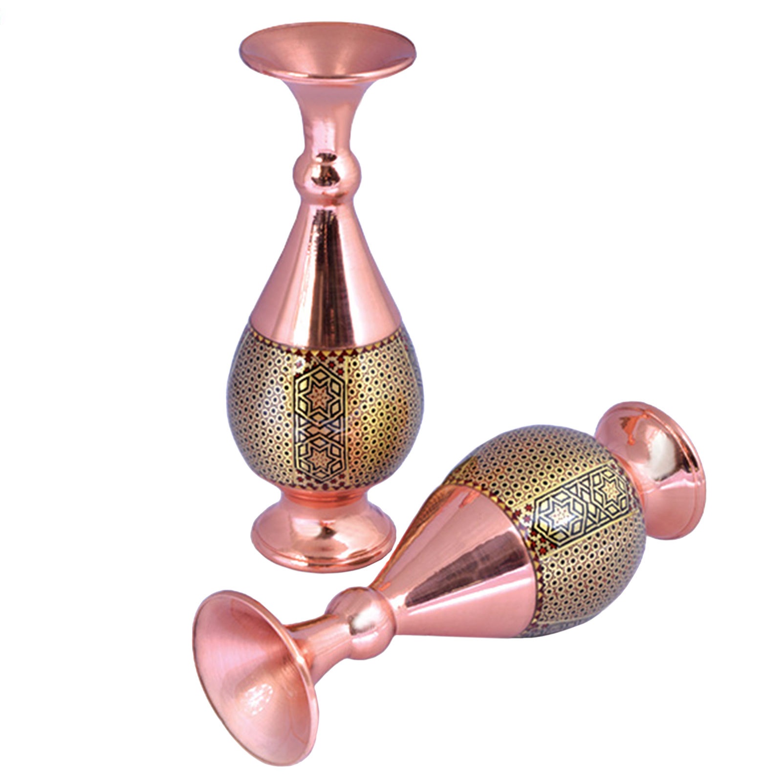 Khatam pot copper code 03000 pack of 2 pieces , Khatam pot model, Inlaid, Khatam pot, Khatam