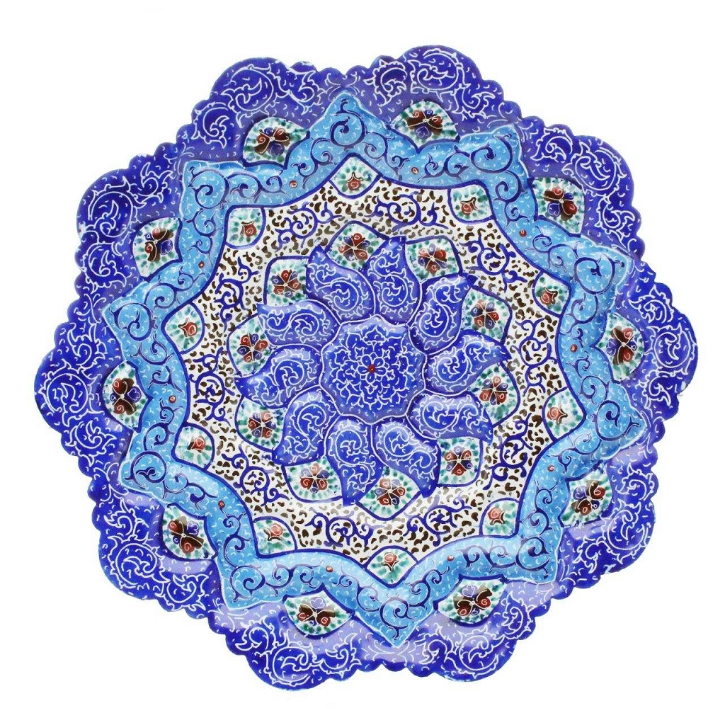 Enamel Handicraft Copper dish code MR 16 - 9,buy blue enamel,buy traditional enamel,buy dishes
