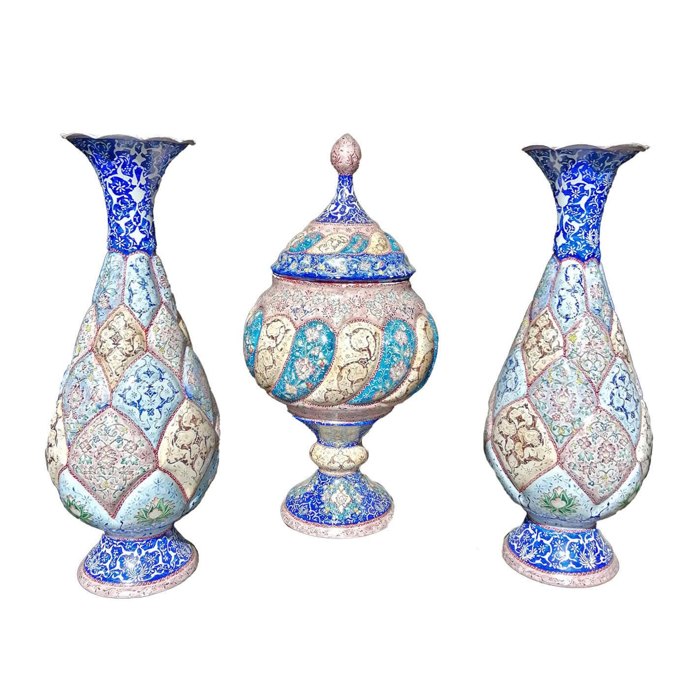 Enamel Handicraft Copper pot and container design Naghsh Aseman, व्यंजन, सजावट प्लेट, सजावट के बर्तन, सजावट के बर्तन, सजावट के बर्तन, सजावट की प्लेटें खरीदते हैं