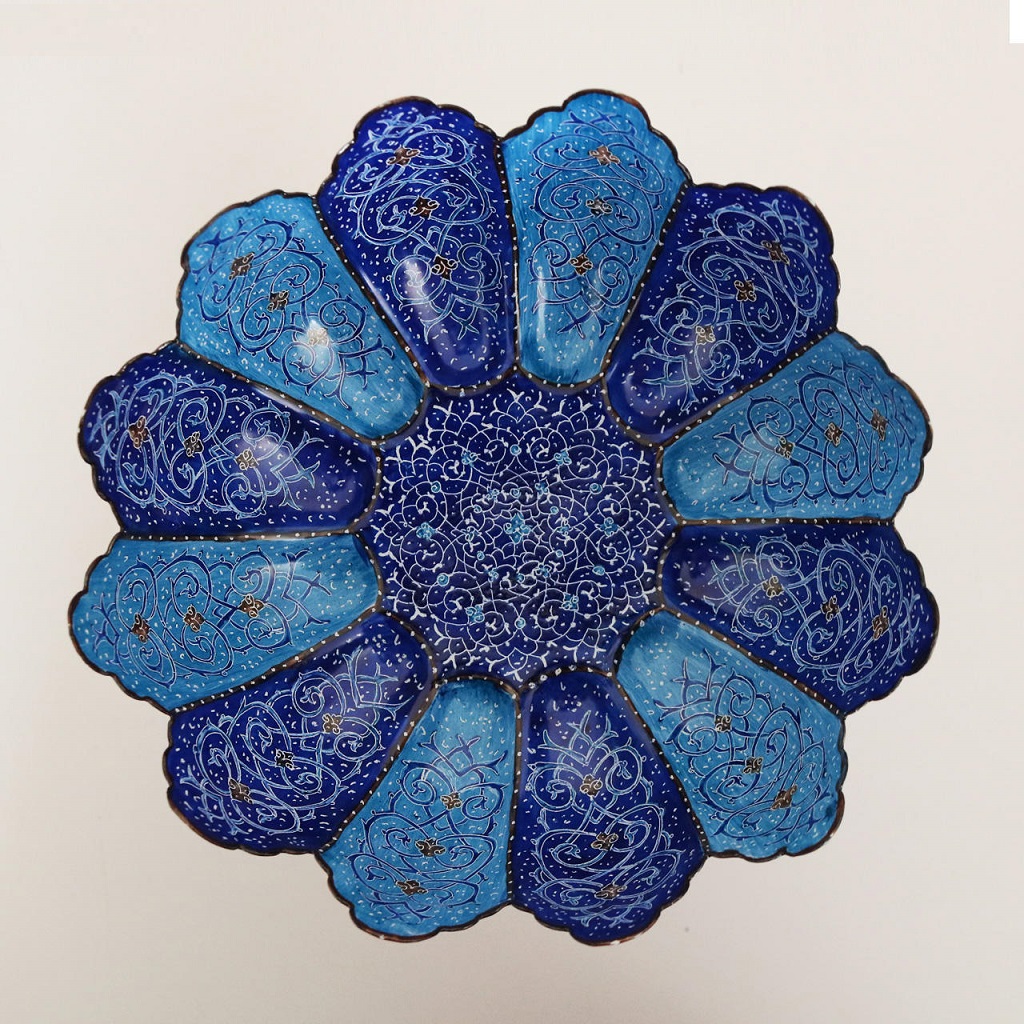 Enamel Handicraft Copper Bowl Model K044,handicraft enamel,blue enamel,handicrafts