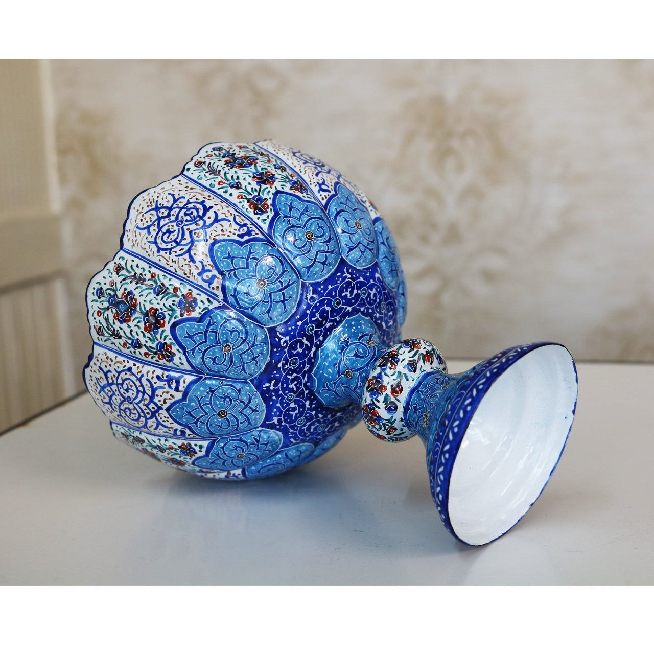 Enamel Handicraft Copper Bowl Model K065,handmade plate,handmade pots,handmade jars,handmade enamel,blue enamel handmade