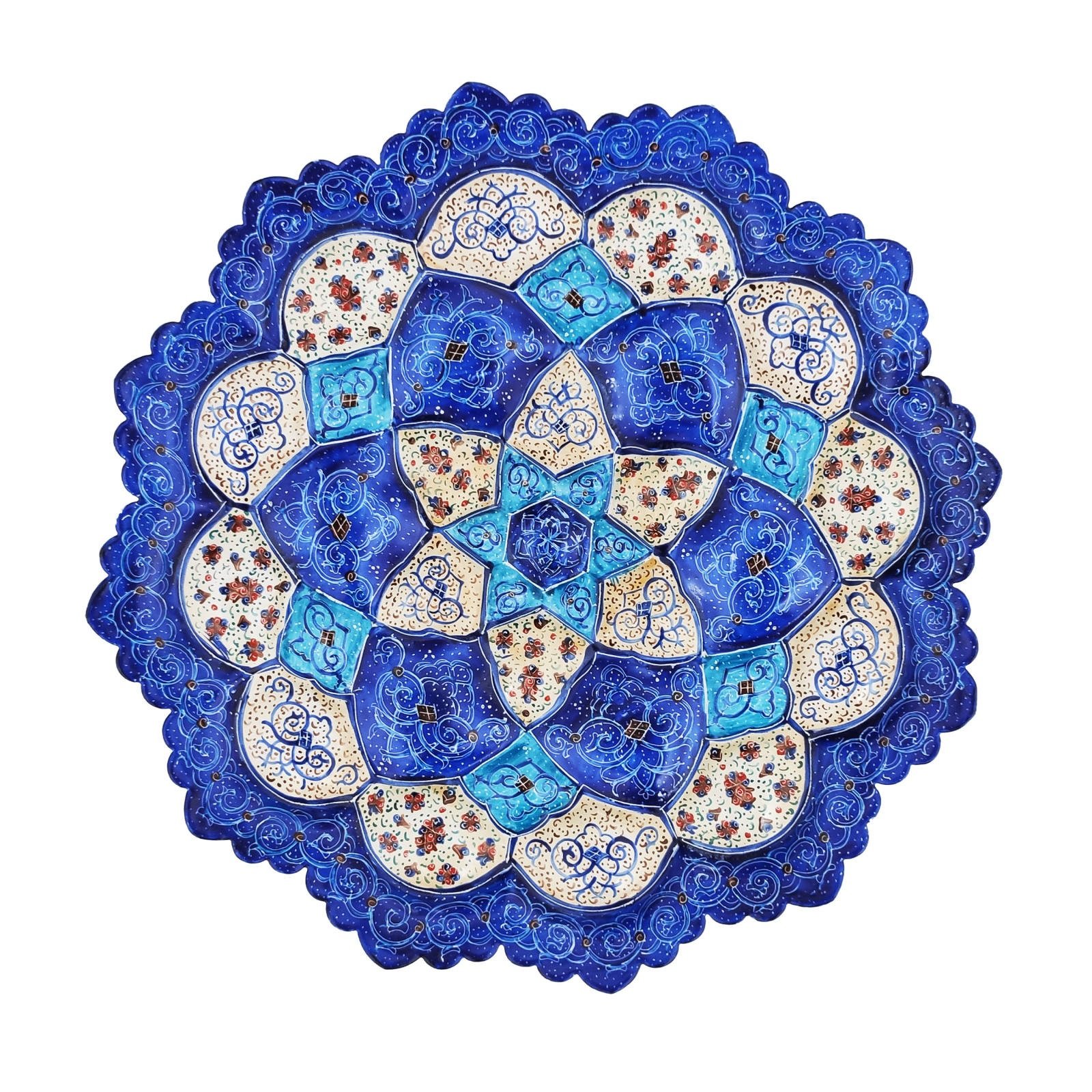 Enamel Handicraft Copper dish code B25-s40,handmade pots,handmade jars,handmade enamel,blue enamel handmade