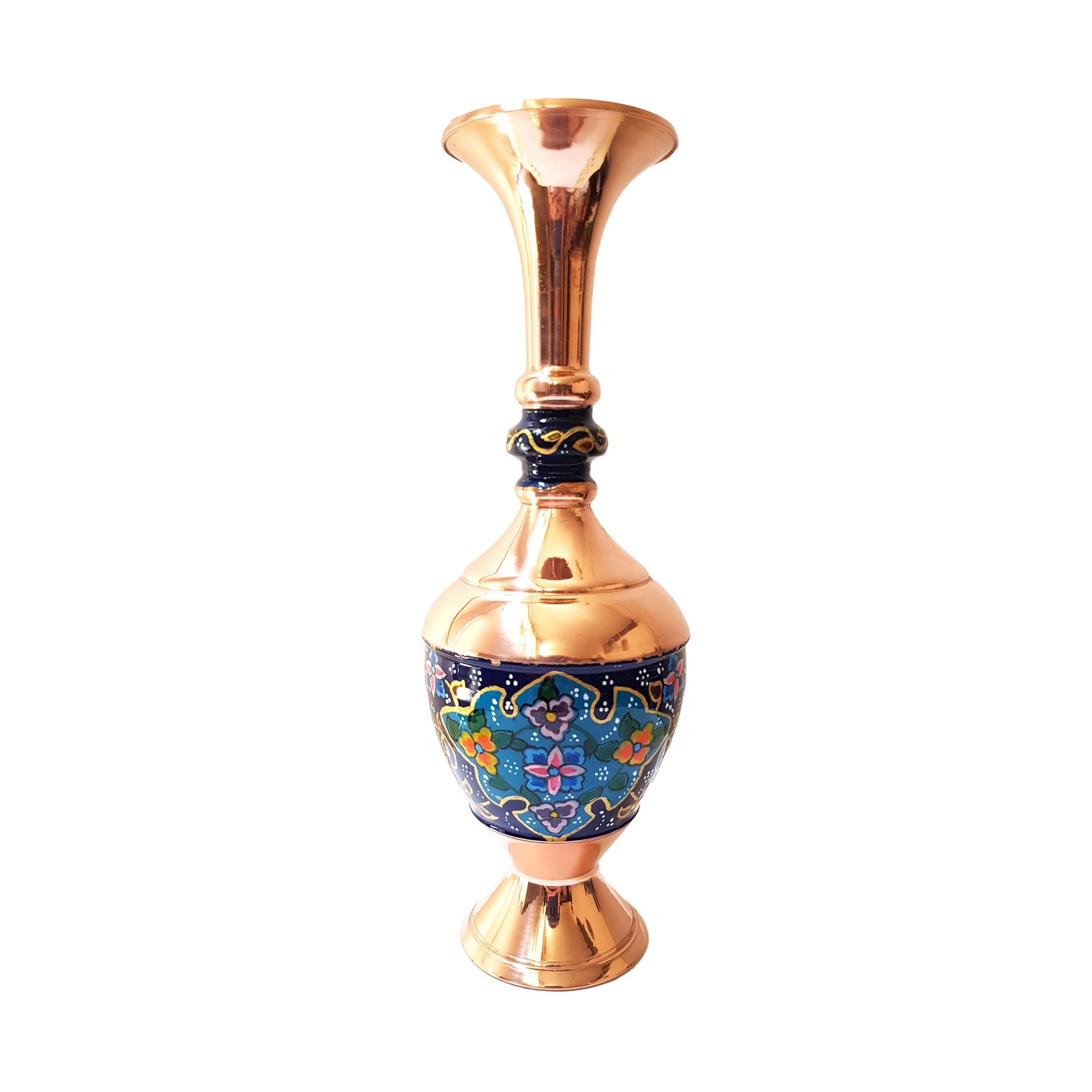 Enamel Handicraft Copper pot model naghashi pardaz Code 201, ollas hechas a mano, tarros hechos a mano, esmalte hecho a mano, esmalte azul hecho a mano