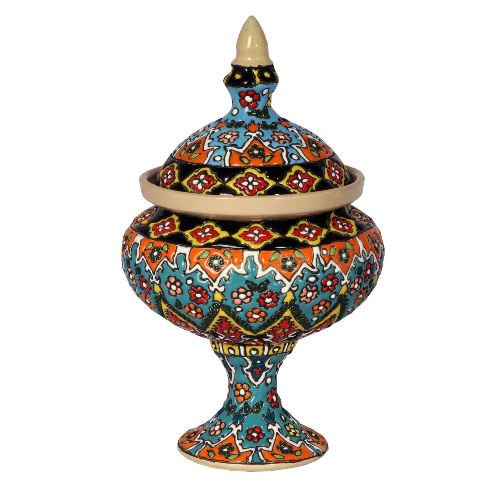 Enamel Handicraft Pottery Container Code 13166,tradional enamel handmade,handmade enamel,prices of enamel pot