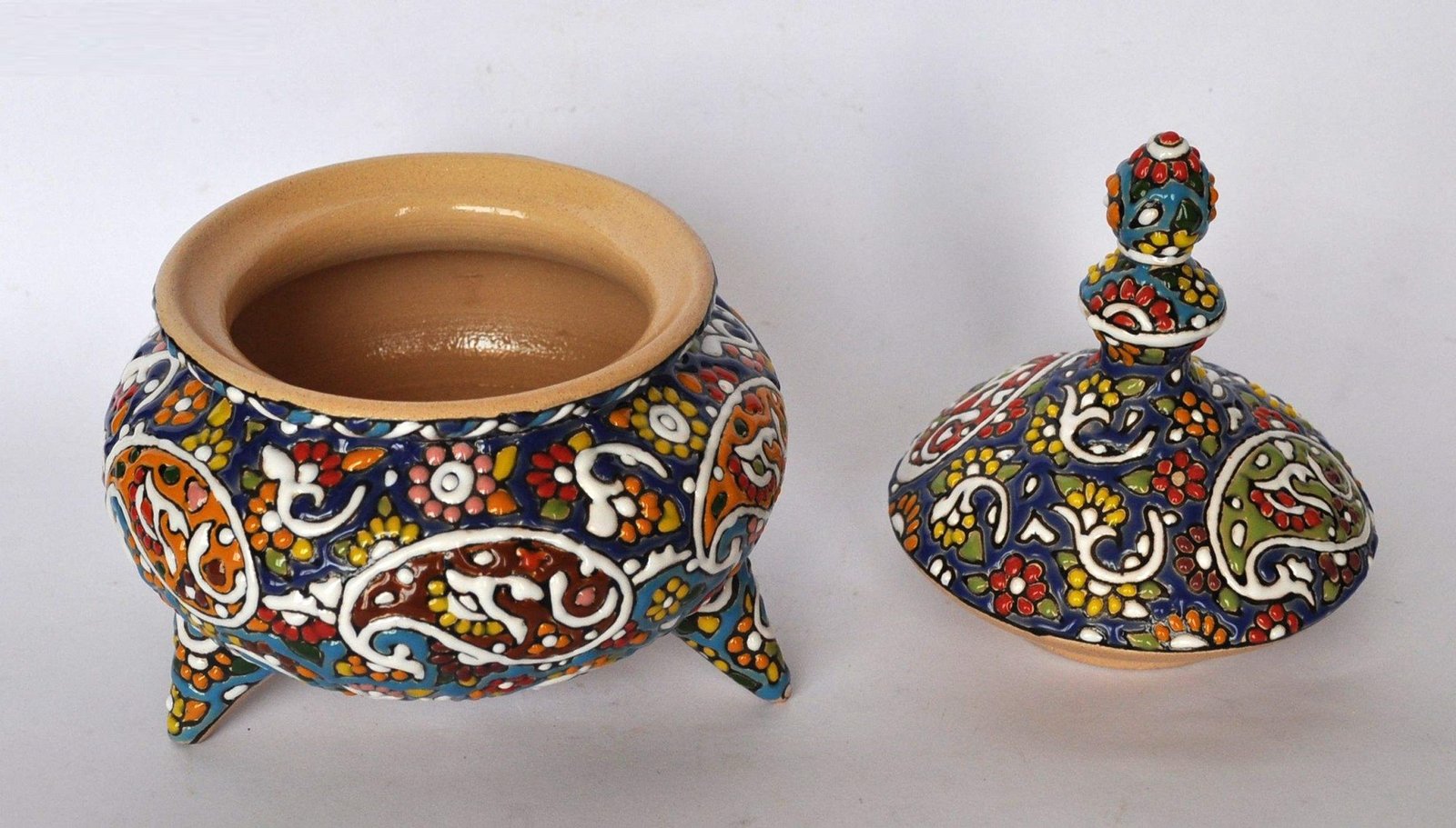 Enamel Handicraft Pottery Container Code 1601010,エナメル,エナメル皿,エナメル手工芸品,手工芸品エナメル