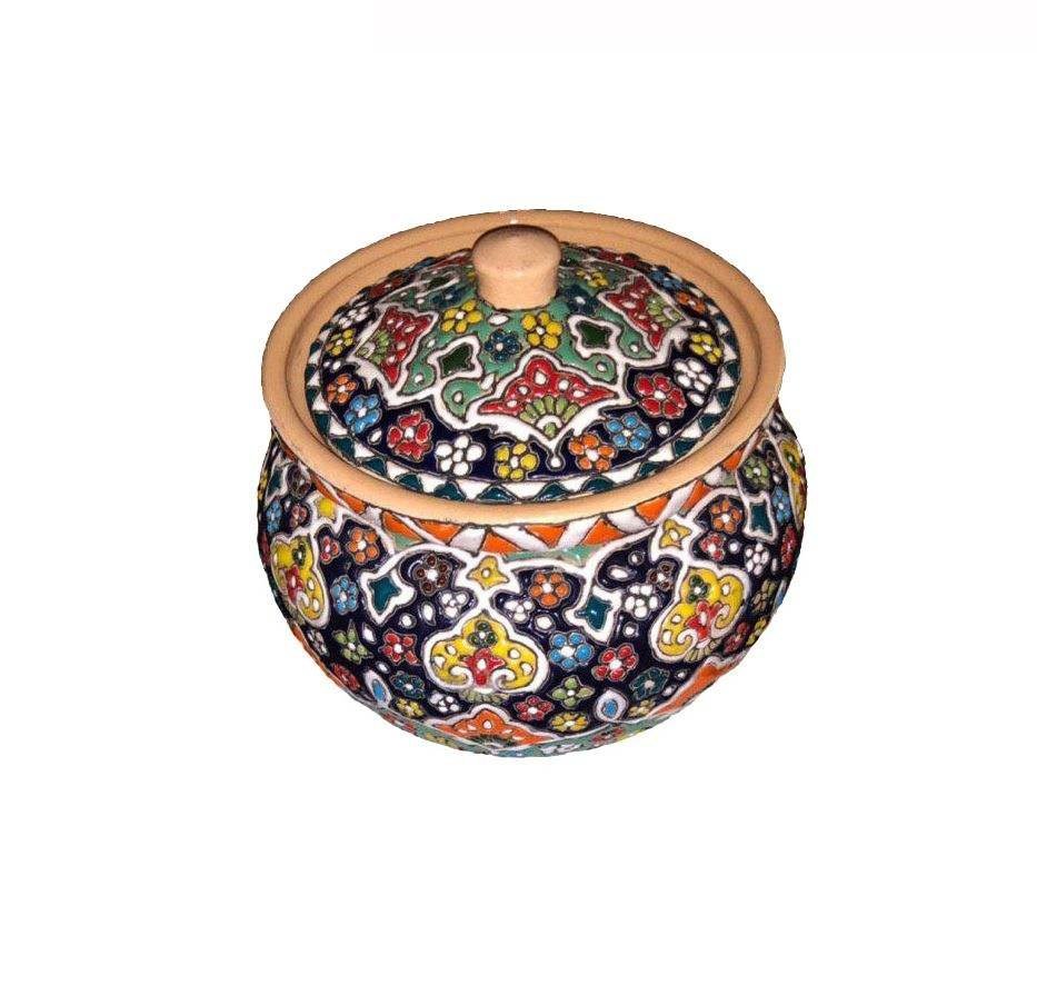 Enamel Handicraft Pottery Container Model Reyhaneh,handicraft enamel,blue enamel,handicrafts