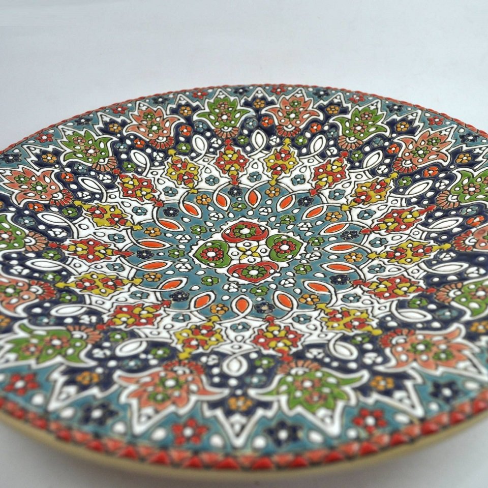 Enamel Handicraft Pottery dish code 1230017, el yapımı emaye,mavi emaye el yapımı,geleneksel emaye el yapımı,el yapımı emaye