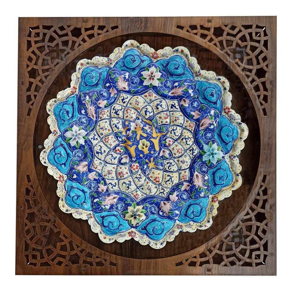 Enamel Handicraft copper dish Naghashi pardaz design Parnian model code 251,price of enamel dish,price of enamel plate,prices of enamel jar