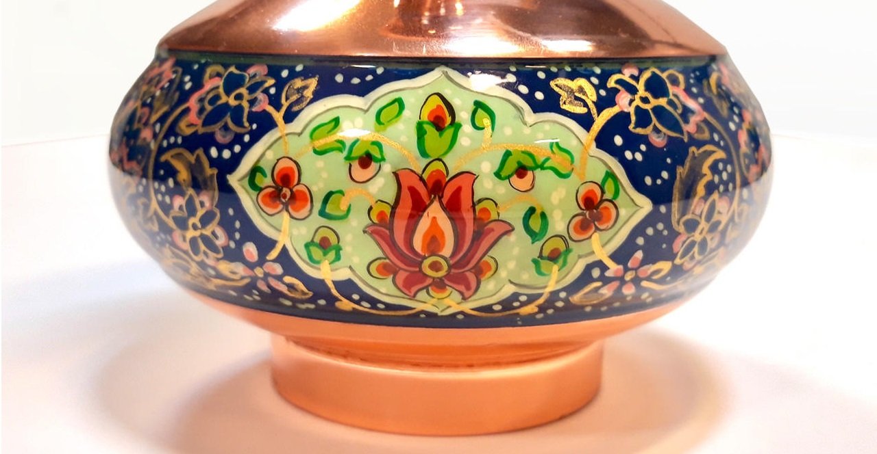 Enamel Handicraft copper pot pardaz design model Ka001,handicraft pots,handicrafts plates,hand plate