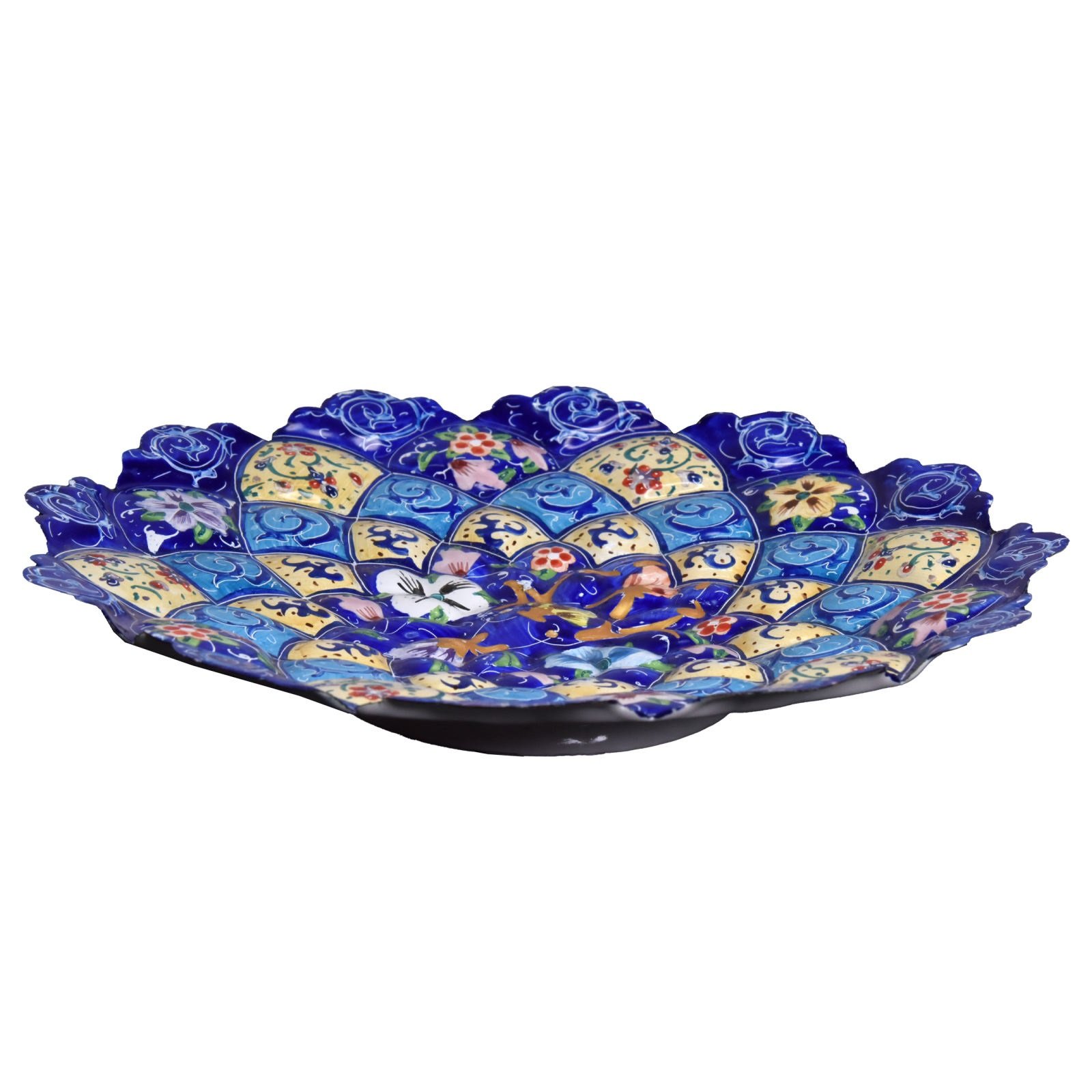 Enamel Handicraft copper dish model benafsheh code AB-20,price of enamel plate,prices of enamel jar