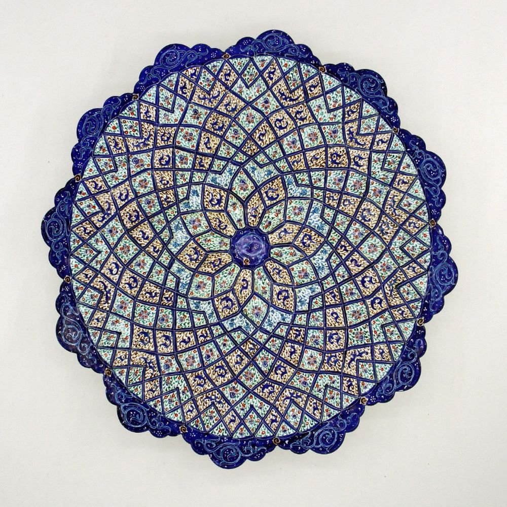Enamel Handicraft copper dish model roya code 2501,handicraft enamel,blue enamel,handicrafts