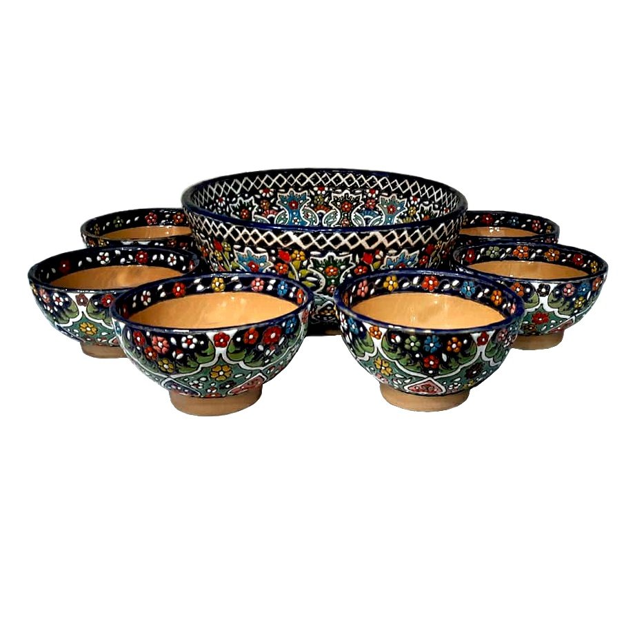 Enamel Handicraft pottery bowl code 005 collection 7 pcs,smalto a mano,prezzo smalto,prezzo smalto