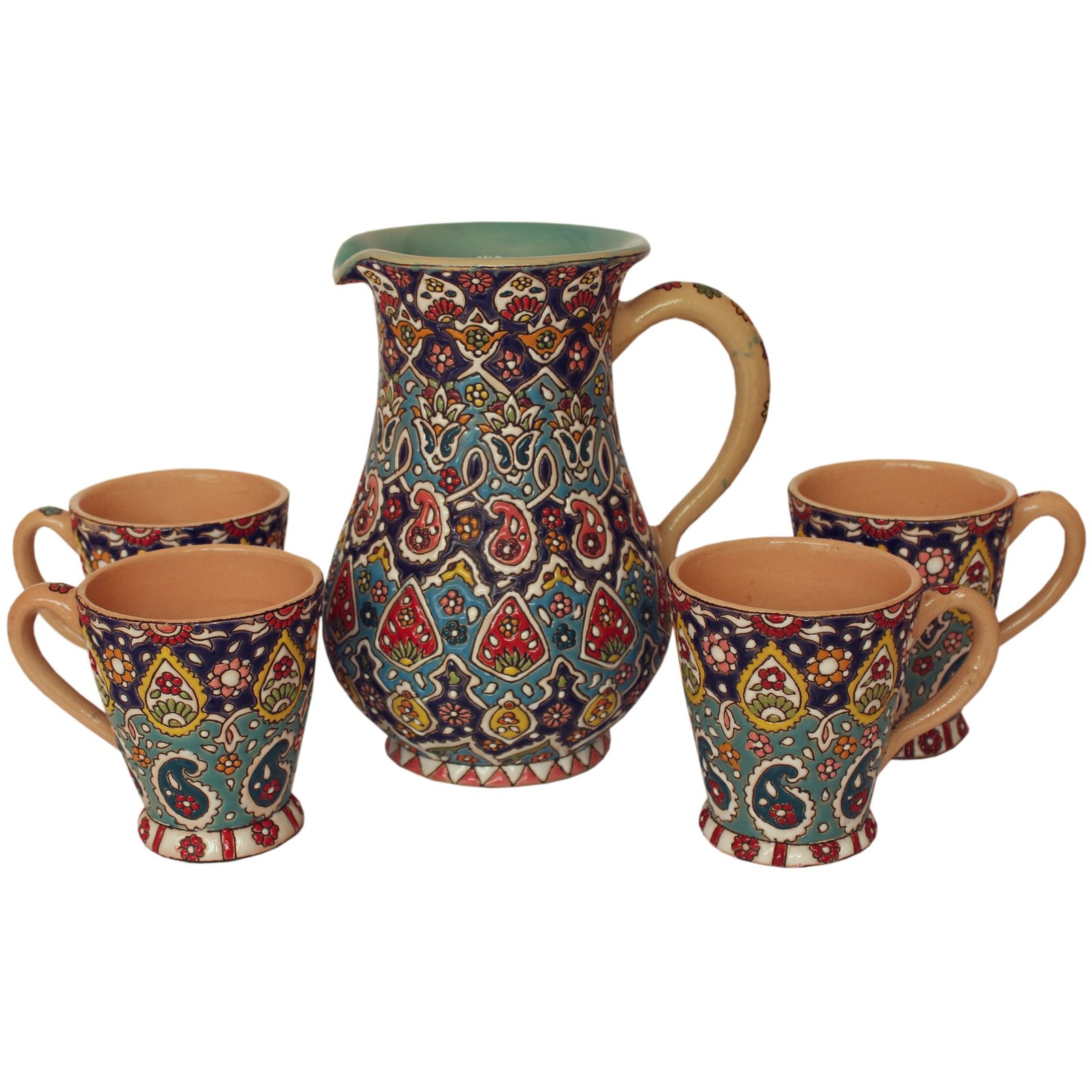 Enamel Handicraft pottery glass and jug code 30100010010,piatto fatto a mano,vasi fatti a mano,barattoli fatti a mano