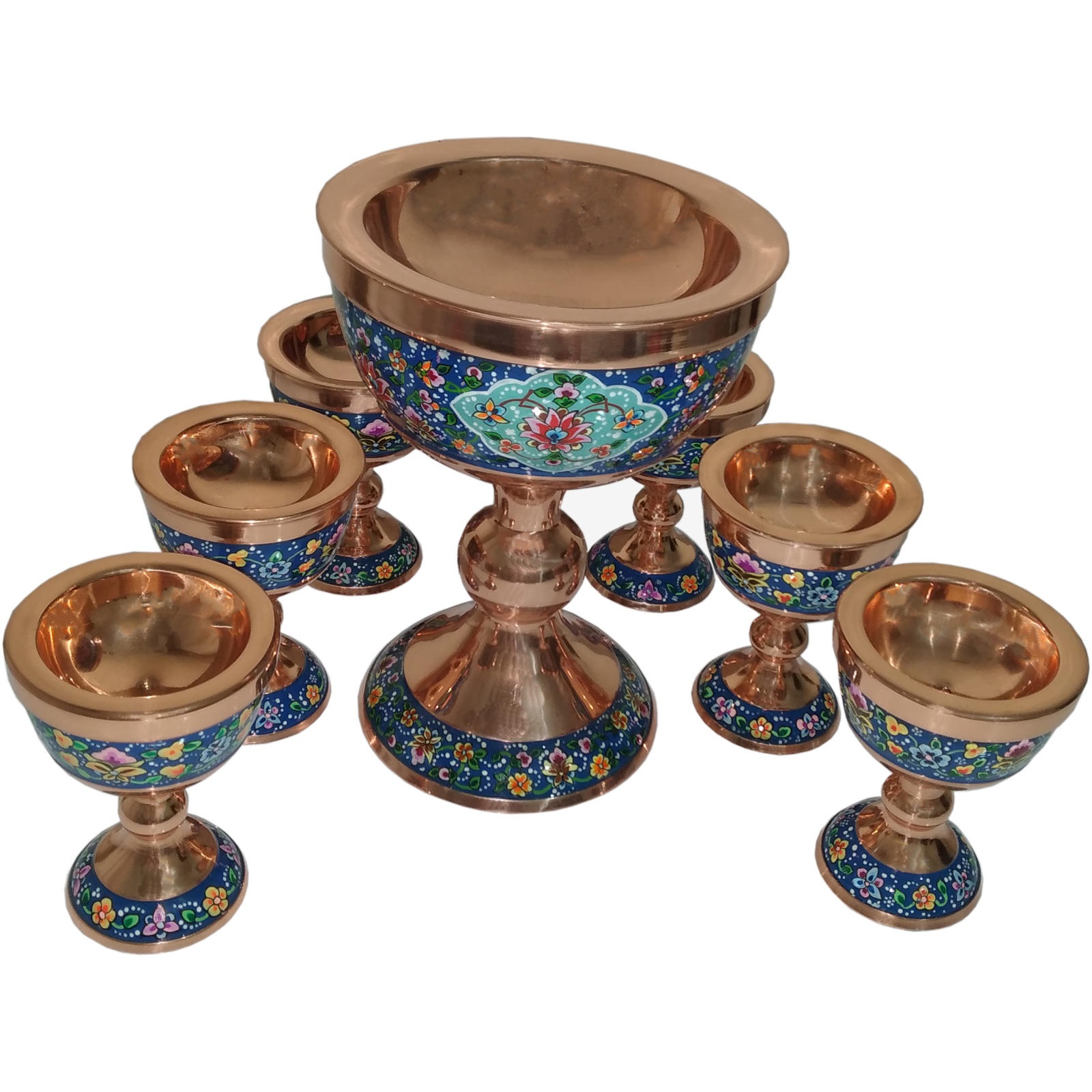 Handicraft Copper bowl code NOS2411 set 7 pcs,copper spoon price,copper glasess price