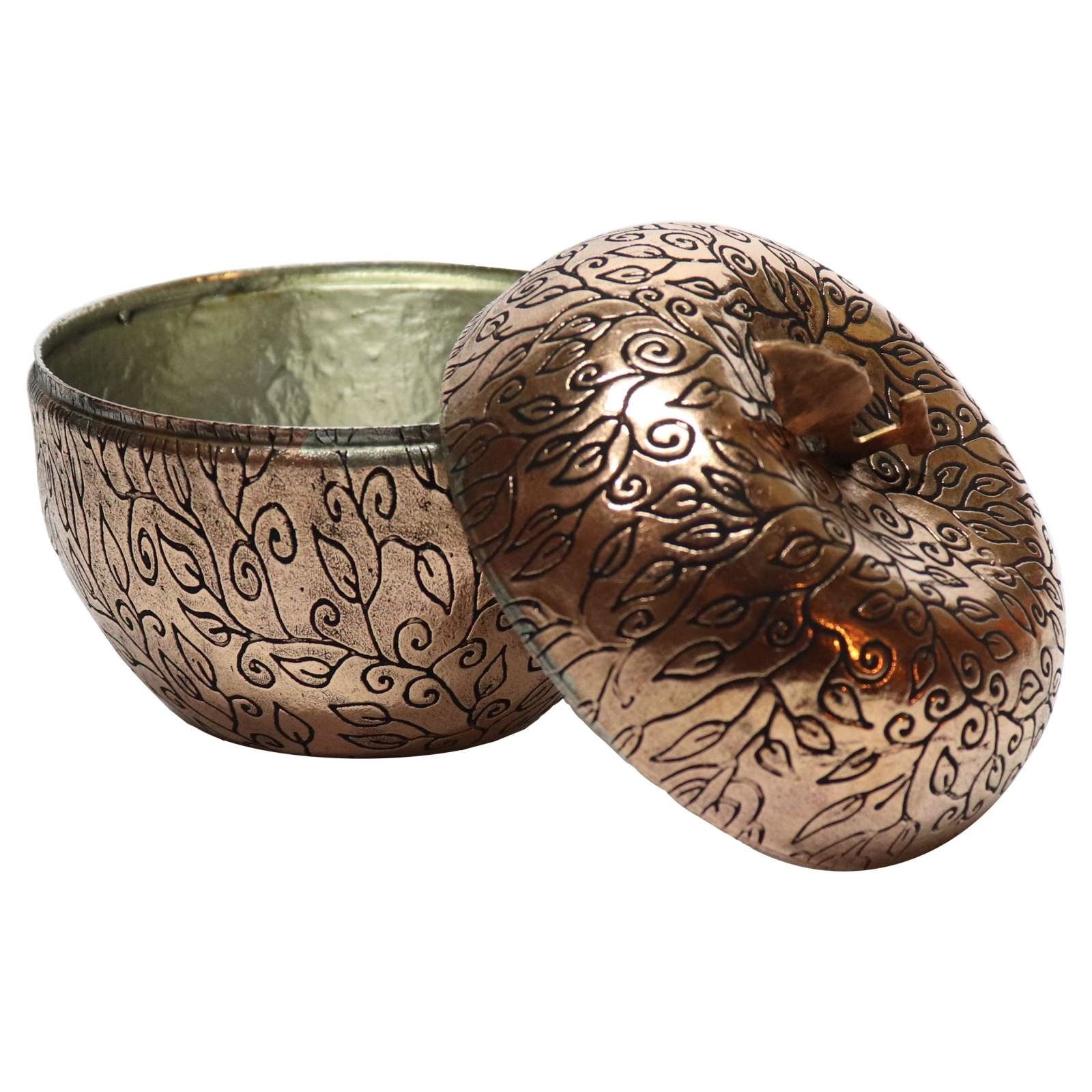 Handicraft Copper container Leaf design size 1,copper handmade,copper dishes
