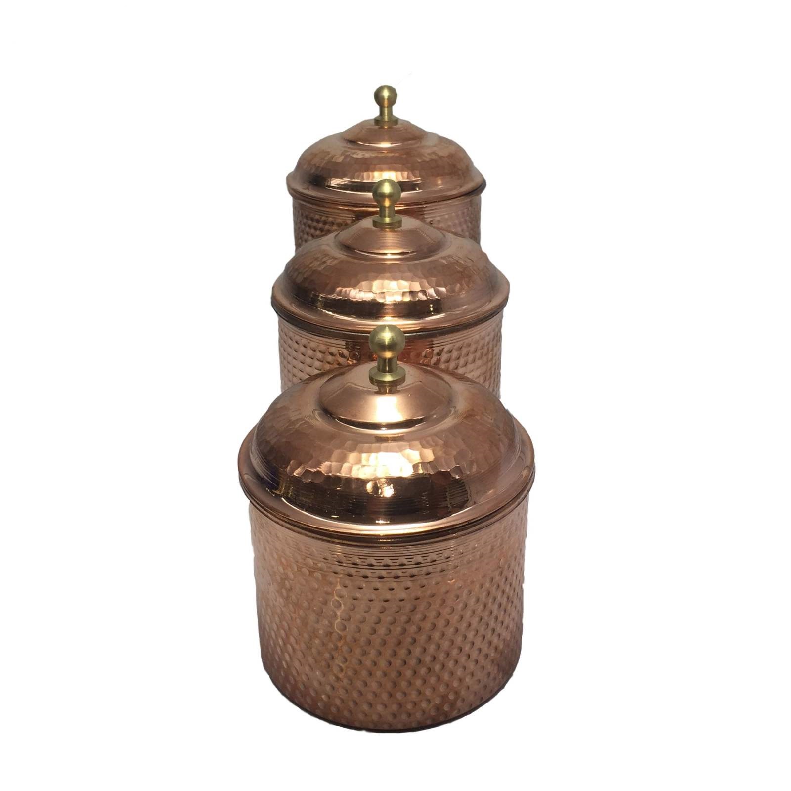 Handicraft Copper container model 02 set 3 pcs,buy copper handicrafts,price copper,price of copper dishes