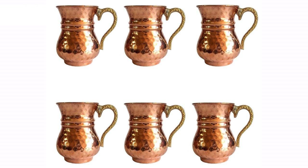 Handicraft Copper glass kamar barik design code 2 set 6 pcs,copper glass,copper decoration,copper handmades