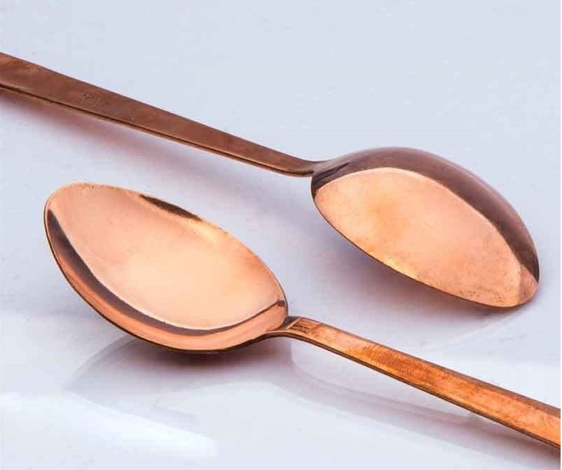 Handicraft Copper spoon and fork code 7550119, měděné sklo, měděná lžíce, měděná konvice na čaj