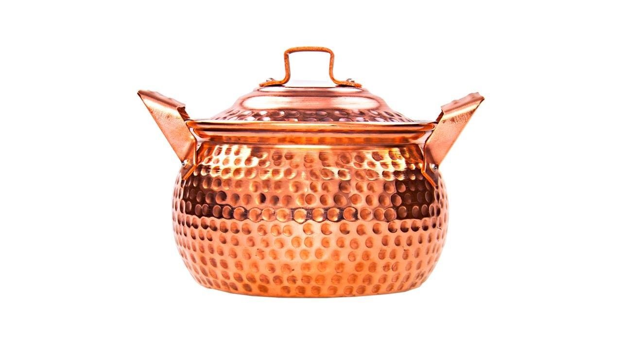 Handicraft Copper stock pot Model Khomreh, cena mědi, ruční cena mědi, perské měděné zboží