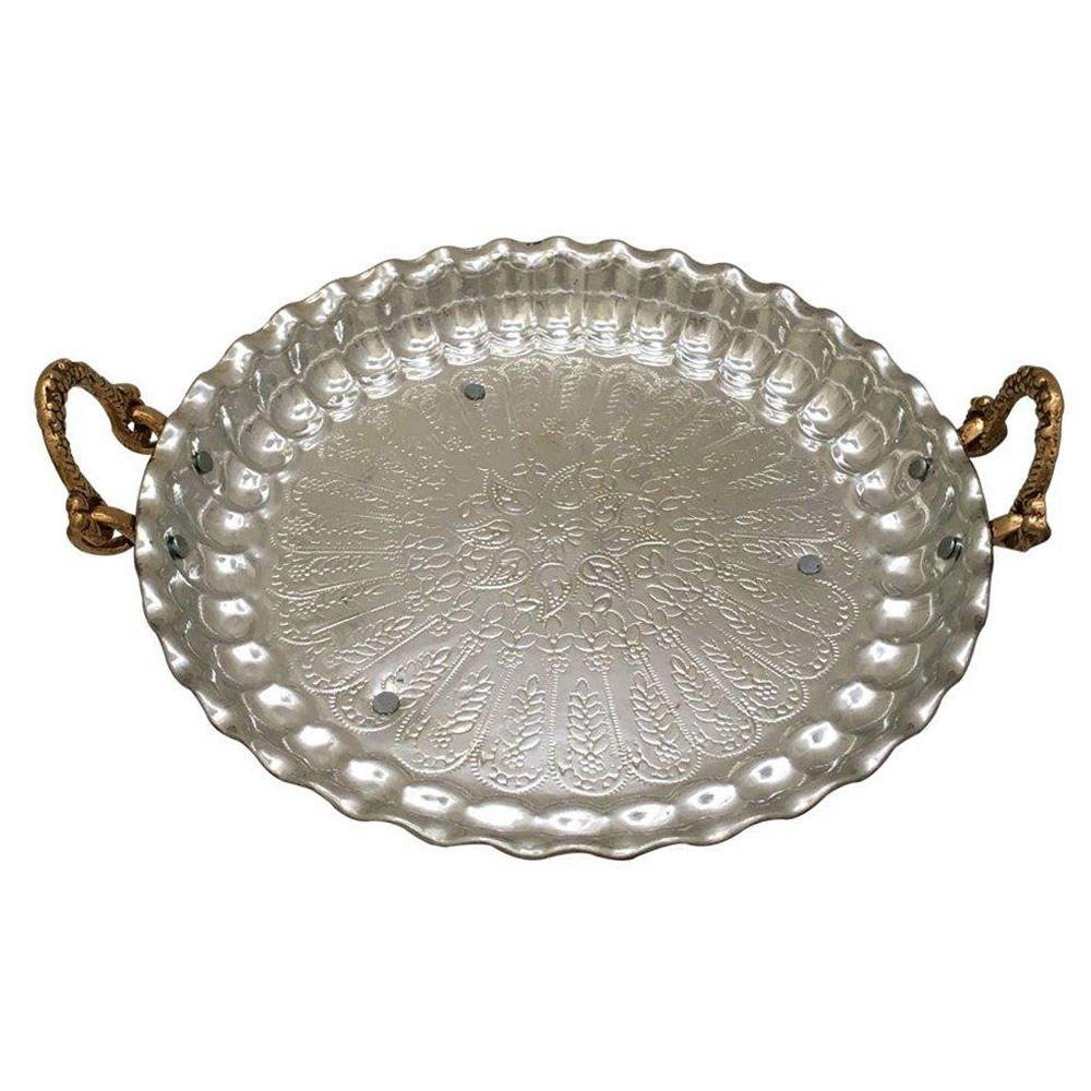 Handicraft Copper tray Model Angoshti dastehdar Code 3,copper goods handmade,copper stuff
