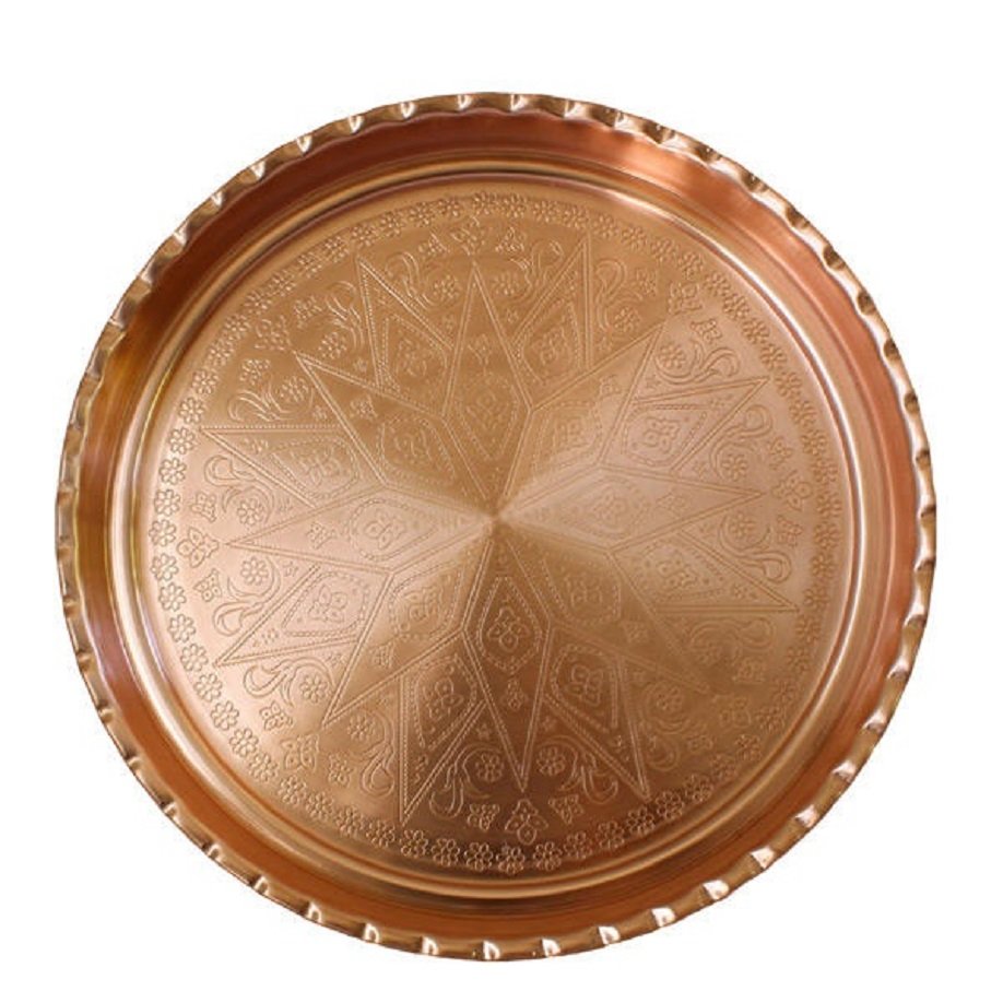 Handicraft Copper tray model Majmae code ZH232.4,price of copper spoon,price of copper pot,copper pot price