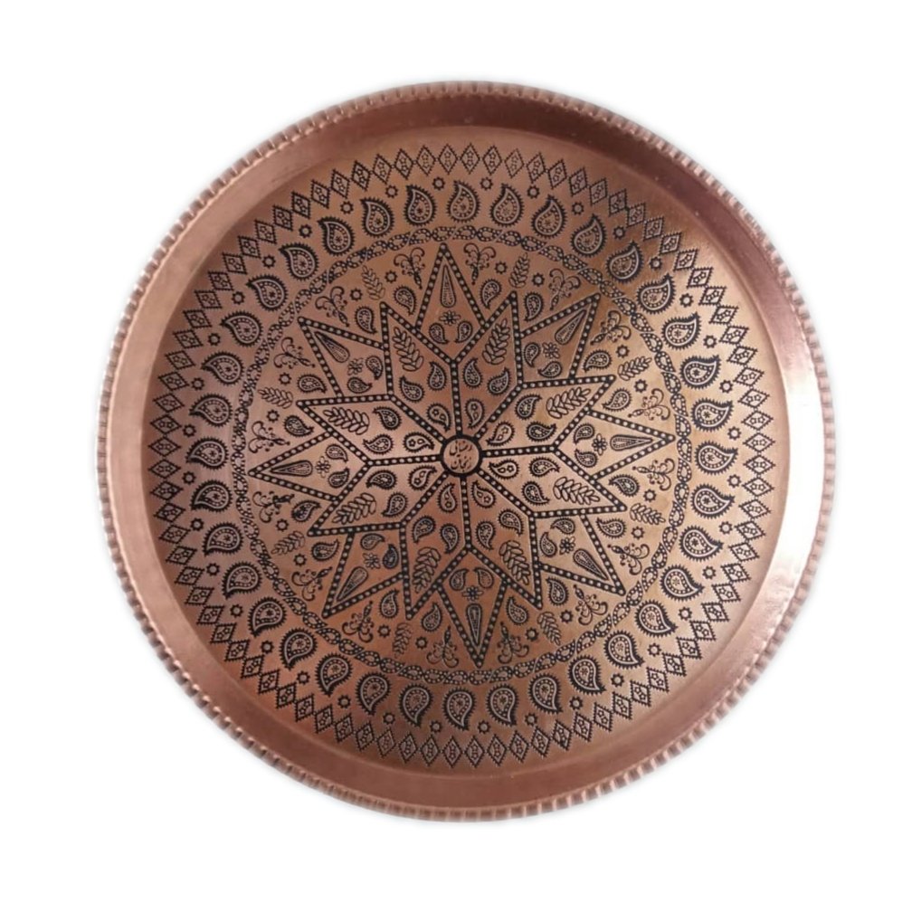 Handicraft Copper tray round design model C11,copper,copper metal,copper persian