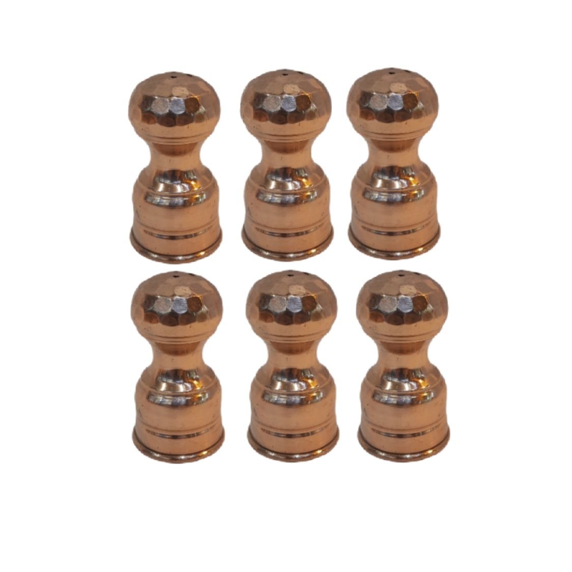 Handicraft Copper Spice container Checkered model set 6 pcs, artesanato de cobre, venda de cobre