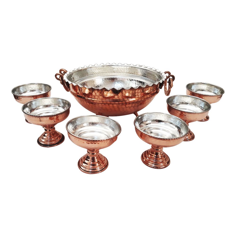 Handicraft Copper bowl code 1774 set 7 pcs,vetro di rame,cucchiaio di rame