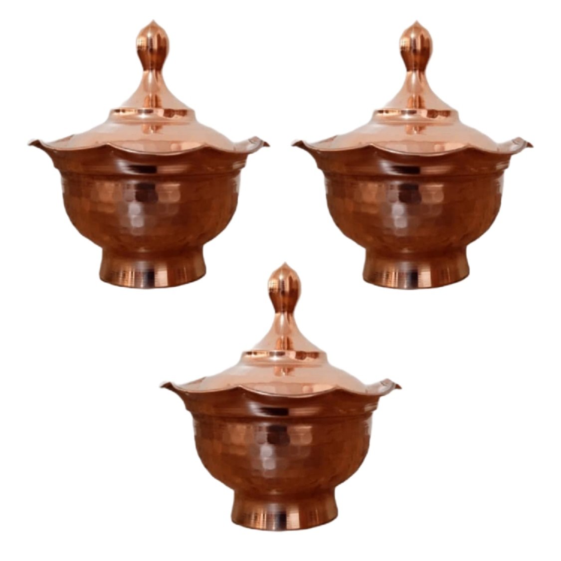 Handicraft Copper container model sgnm0063 set 3 pcs, तांबे के हस्तशिल्प खरीदें, तांबे के सामान खरीदें