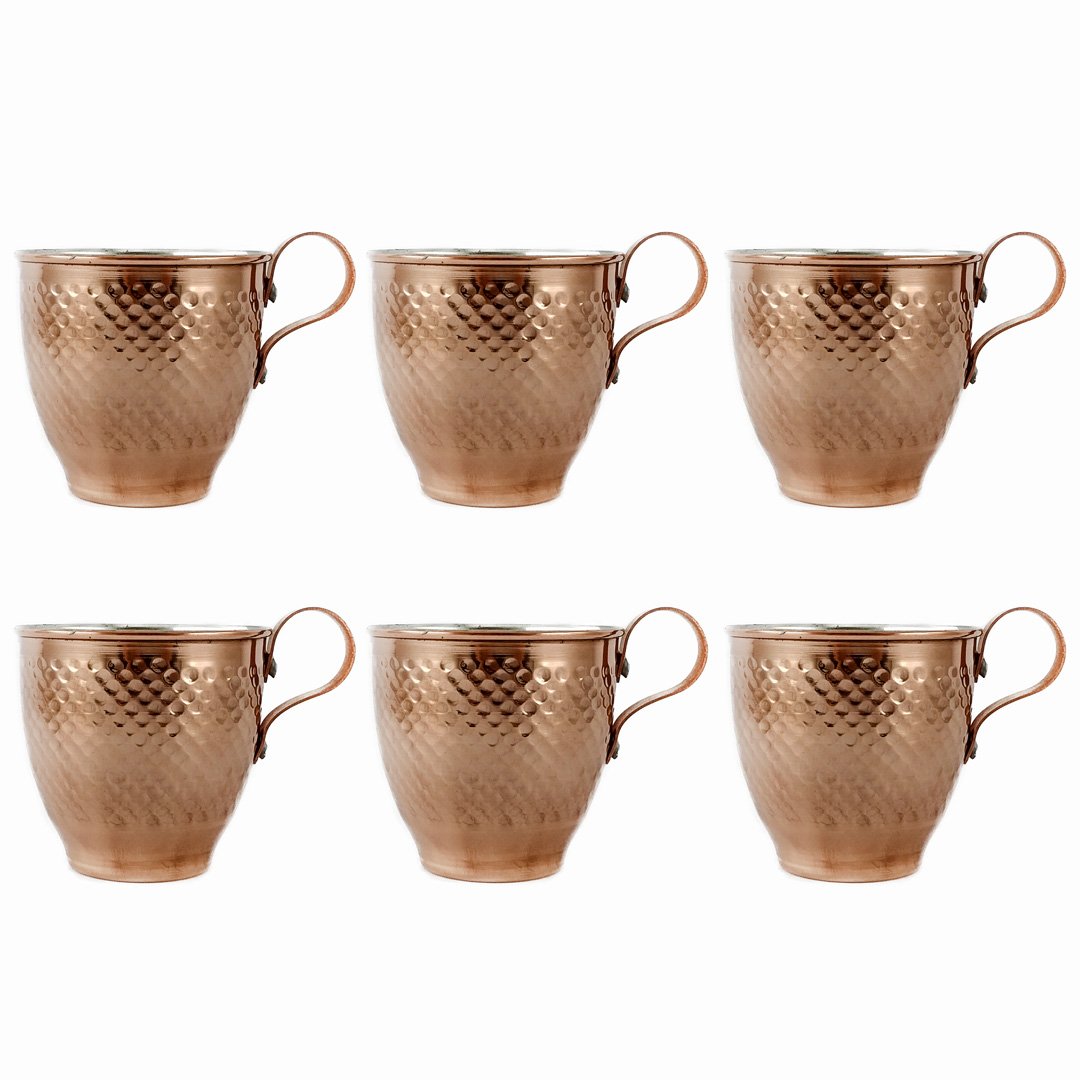 Handicraft Copper glass khomrei design code 5104 set 6 pcs,price of copper handmade,price of copper glasess