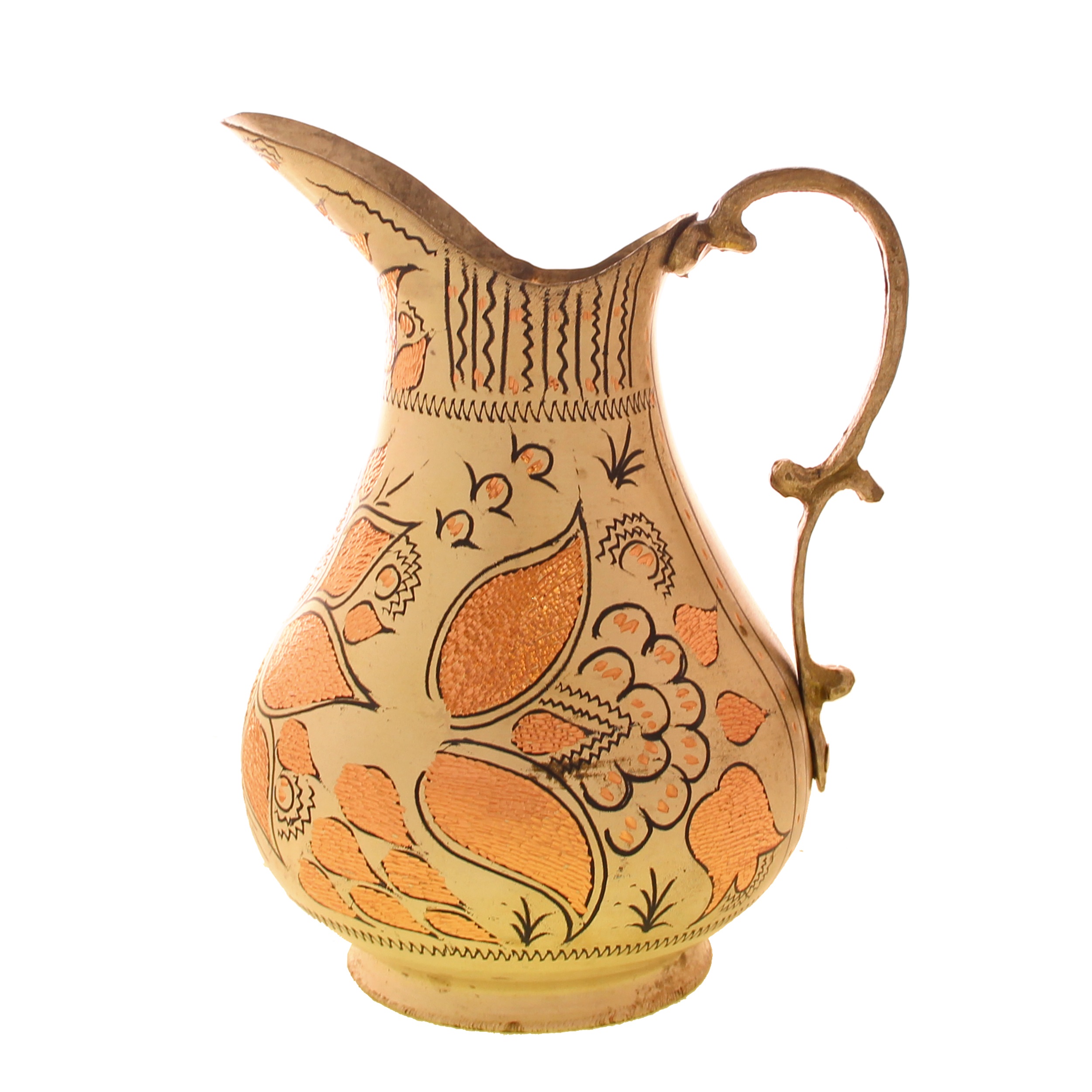 Handicraft Copper jug ​​Tear flower design code 4125,persian handicrafts copper,handicrafts copper