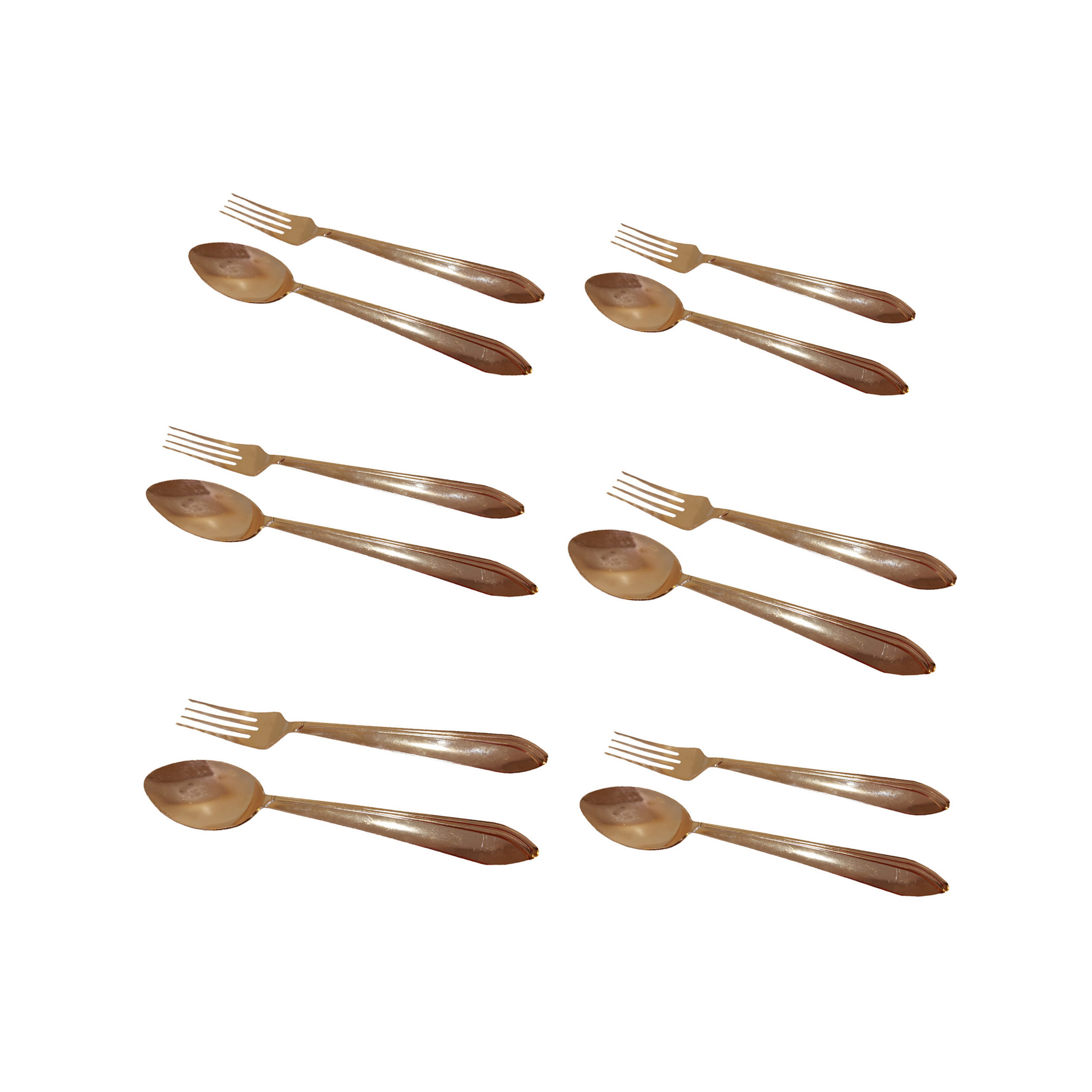 Handicraft Copper spoon and fork code 587410 set of 12 pcs, kobberglass, kobberske, kobber tekanne