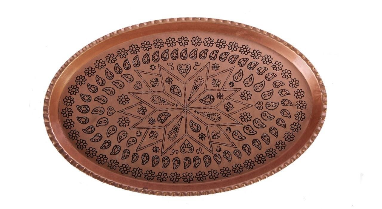 Handicraft Copper tray Oval design code ZH40,copper pot price,copper spoon price