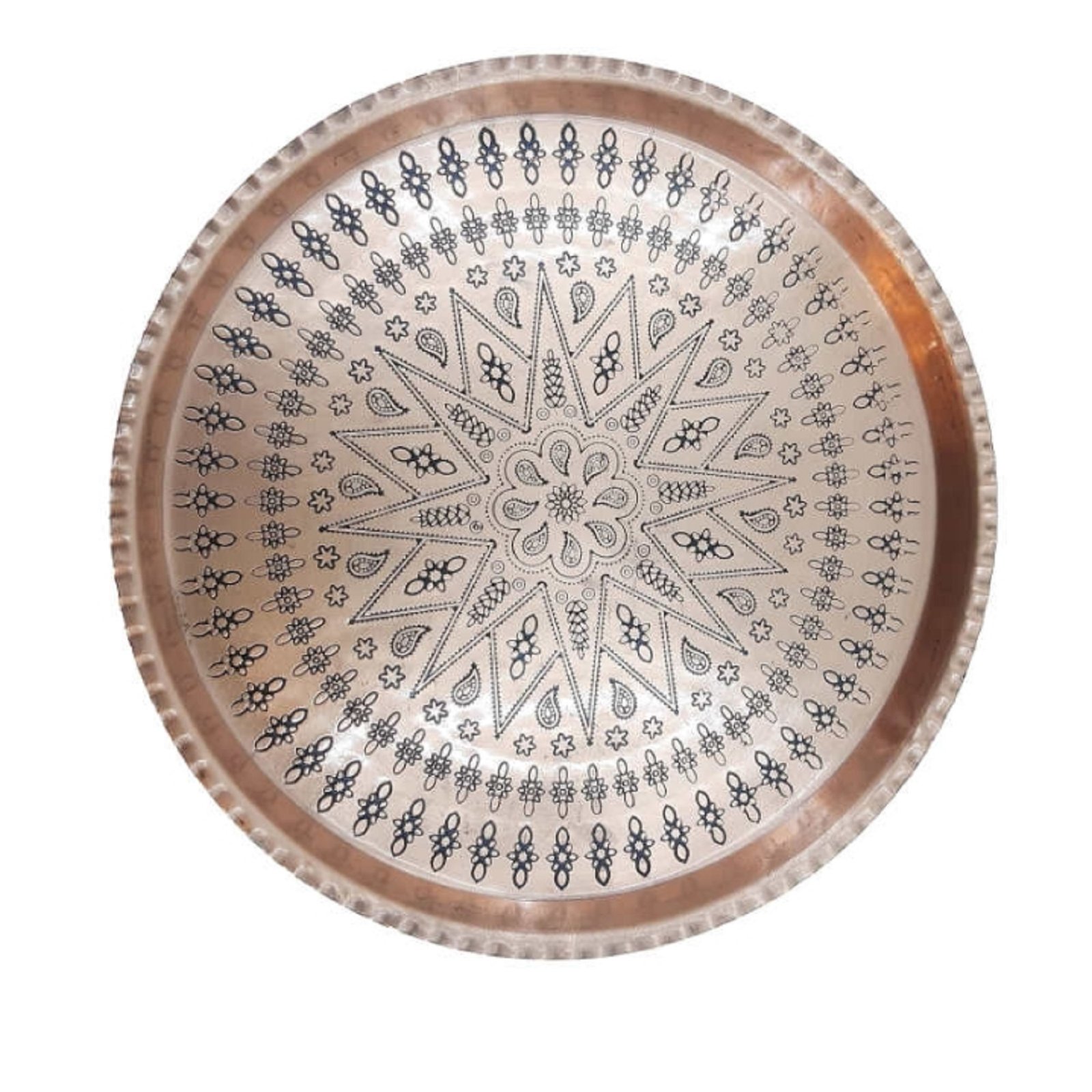 Handicraft Copper tray round model code 350-6,copper glasess price,copper handicraft price