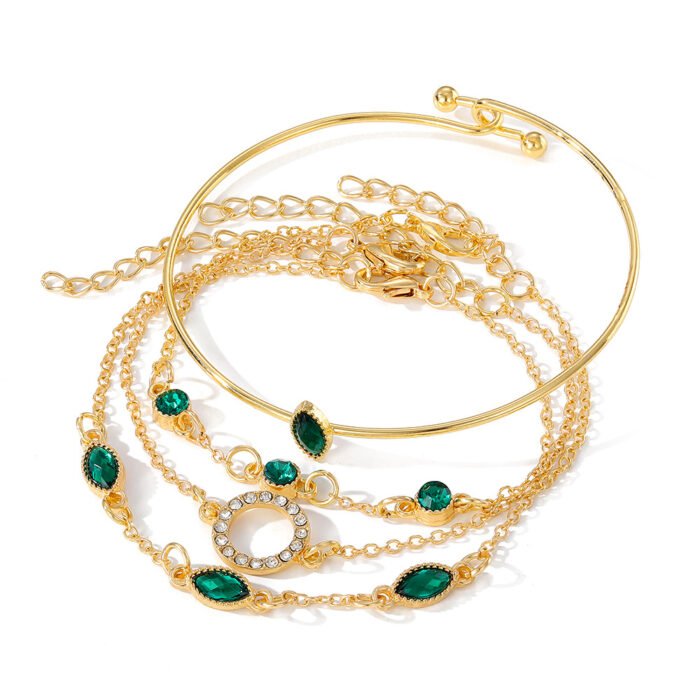 Diamond Bracelet Suit Rhinestone Chain Bracelet Four-piece Set For Women - Image 5