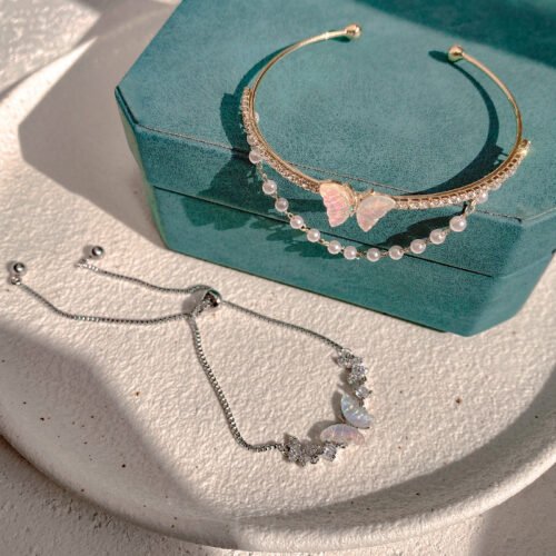 Gentle Sweet Butterfly Bracelet Pearl