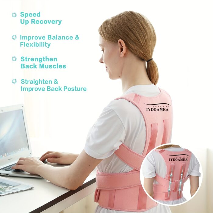 IYDOAMEA Posture Corrector – Adjustable Back Brace for Shoulder & Lumbar Support - Image 12