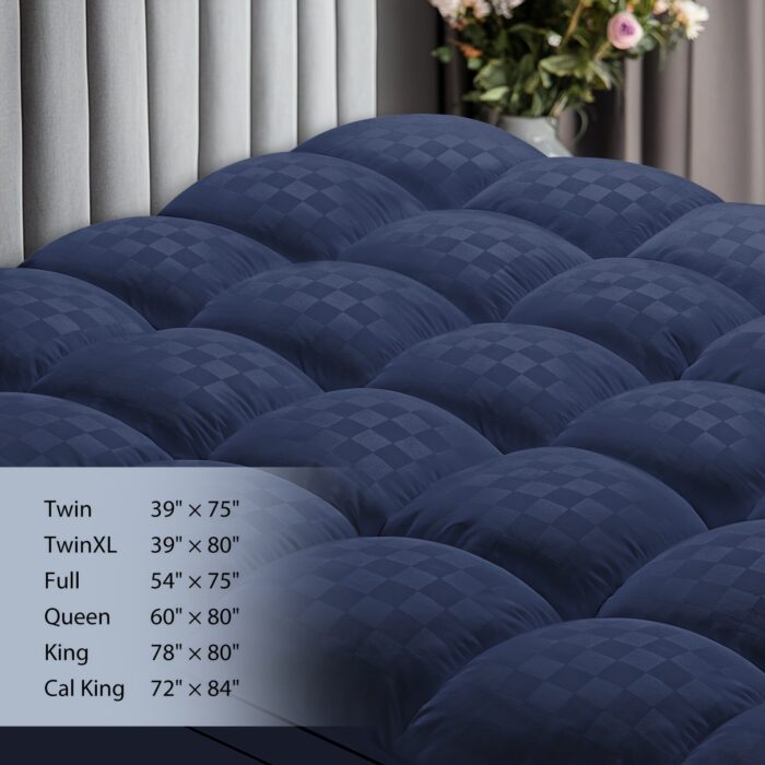 MEWAY Cooling Mattress Topper – Extra Thick Quilted Pad with Deep Pockets, Machine Washable - Image 3