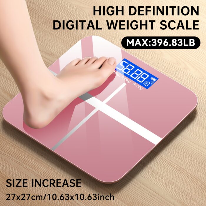 High-Precision Digital Bathroom Scale – 396lb Capacity, LCD Display, KG/LB Switchable - Image 7
