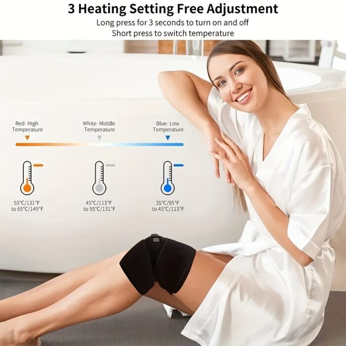 USB Heated Knee Massager – 3 Heat Settings with Pad & Insulated Bag for Pain Relief - Image 7