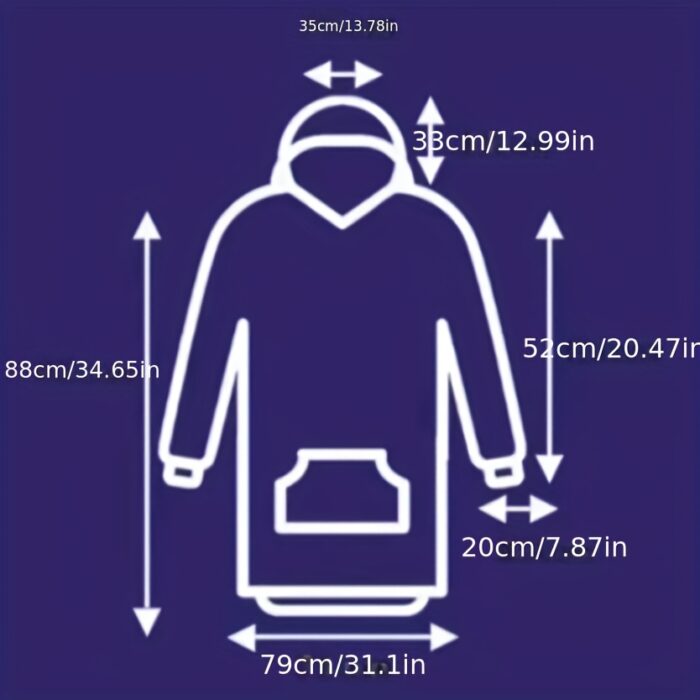 Oversized Wearable Hoodie Blanket – Double-Sided with Pockets, Cozy Gift for All Occasions - Image 2