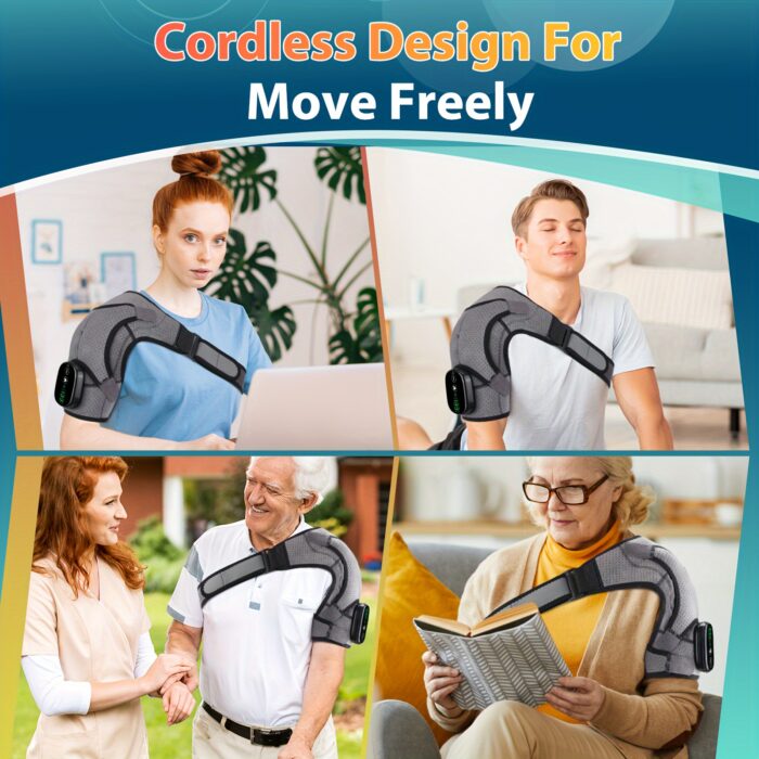 Heated Shoulder Massager – Portable Electric Pad with Vibration & Adjustable Strap - Image 6