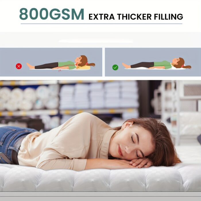 MEWAY Cooling Mattress Topper – Extra Thick Quilted Pad with Deep Pockets, Machine Washable - Image 6