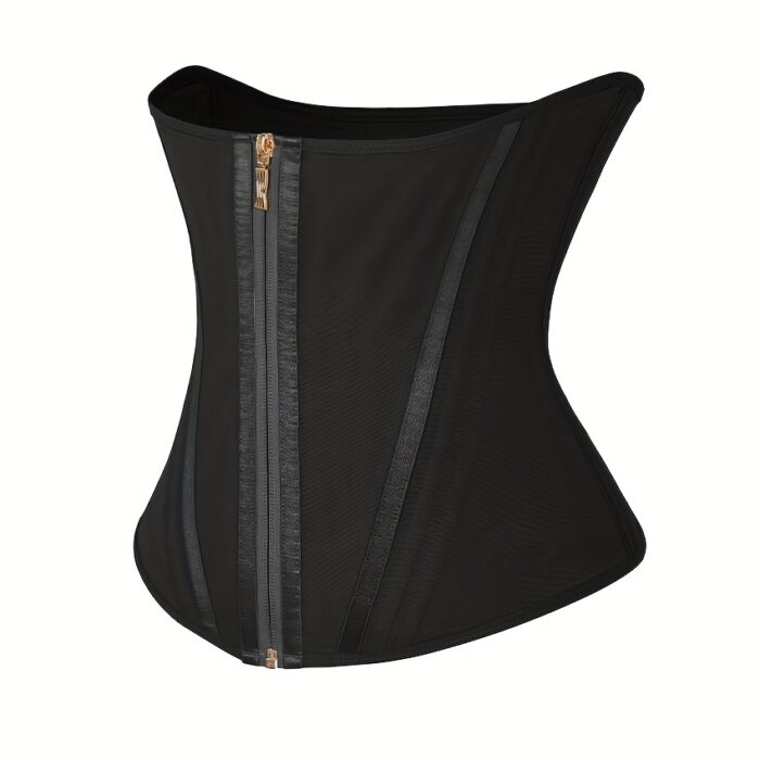 [High Compression Waist Trainer] 1pc High Compression Steel Boned Waist Trainer Belt - Adjustable Hooks and Zipper, Nylon 82% Spandex 18% Knit Fabric - Hand Washable Tummy Control Shapewear - Image 3